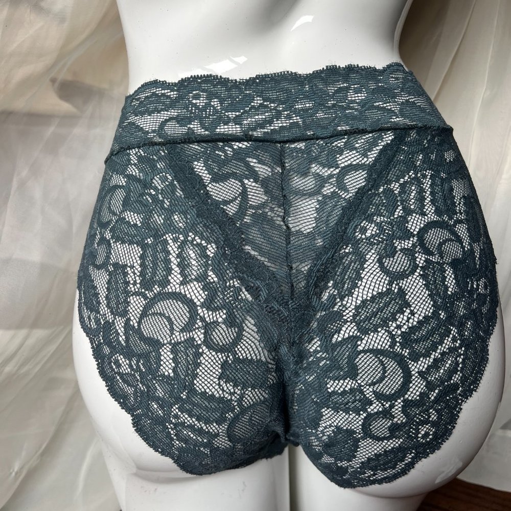 ‼️Sale ‼️ Sexy Booty High-Waisted Lycra Gray All Lace Panties